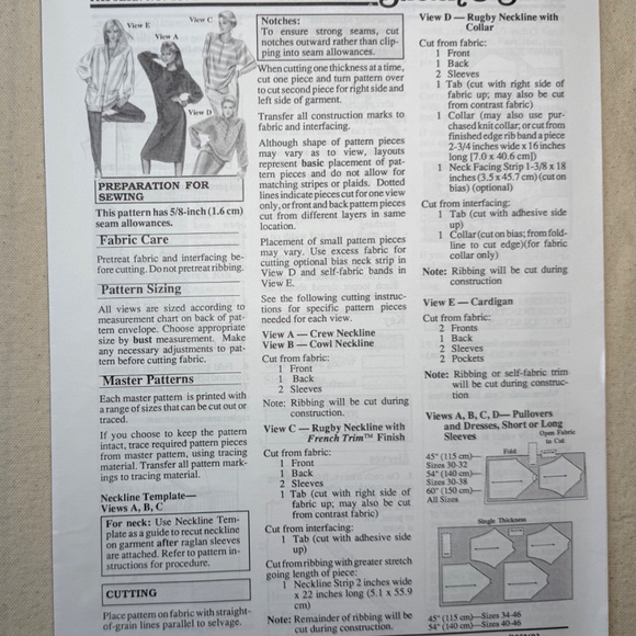 Vintage Stretch & Sew  Ann Person #1571 Raglan Dress and Sweater collection - Picture 3 of 7